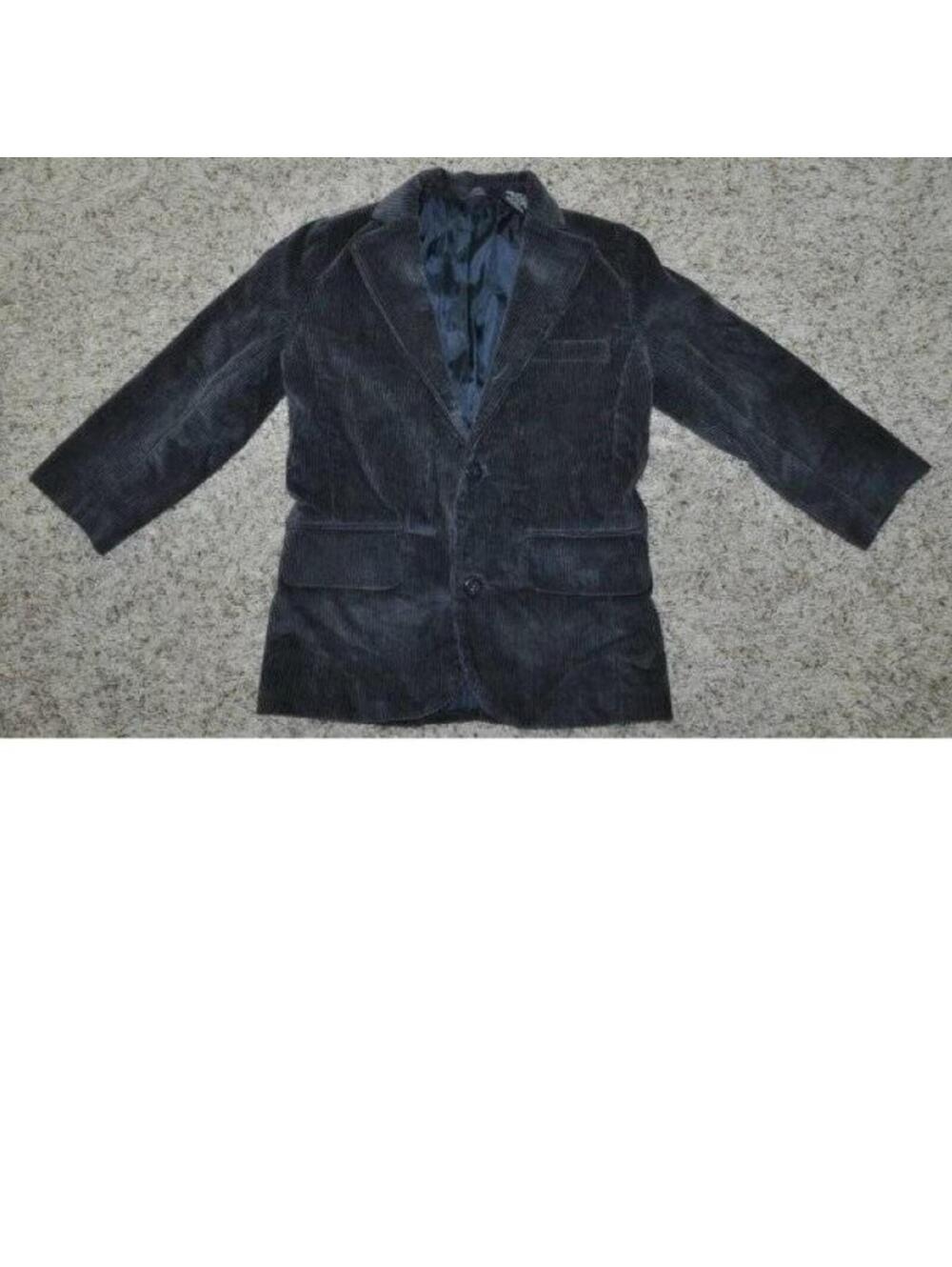 George Corduroy Blazer Boys 4/5 Blue Single Breasted Suit Jacket Lined 3 Pocket